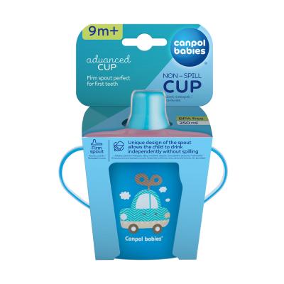 Canpol babies Toys Non-Spill Cup Blue 9m+ Šálka pre deti 250 ml