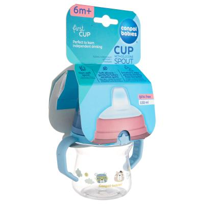 Canpol babies Bonjour Paris First Cup Blue 6m+ Šálka pre deti 150 ml