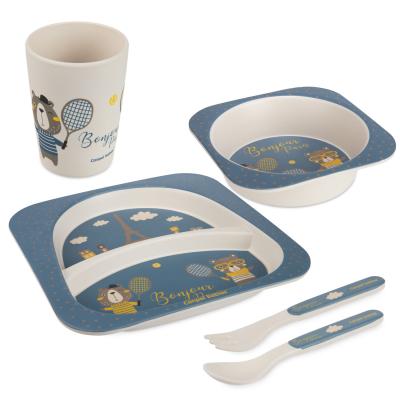 Canpol babies Bonjour Paris Tableware Set Blue Riad pre deti Set