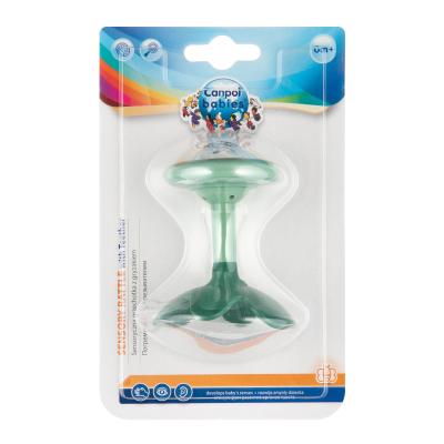 Canpol babies Sensory Rattle With Teether Green Hrkálka pre deti 1 ks