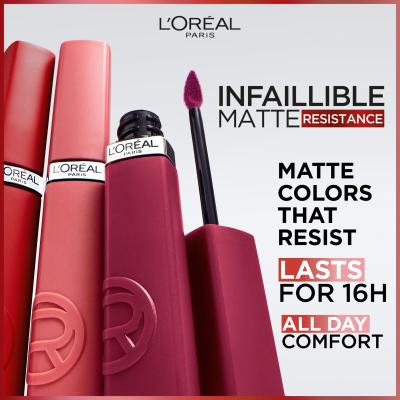 L&#039;Oréal Paris Infaillible Matte Resistance Lipstick Rúž pre ženy 5 ml Odtieň 420 Le Rouge Paris