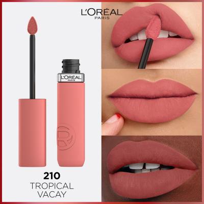 L&#039;Oréal Paris Infaillible Matte Resistance Lipstick Rúž pre ženy 5 ml Odtieň 210 Tropical Vacay