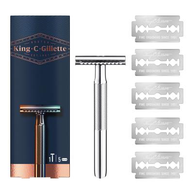 Gillette King C. Double Edge Safety Razor Holiaci strojček pre mužov Set