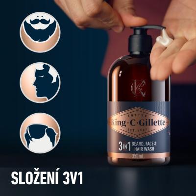 Gillette King C. Beard &amp; Face Wash Šampón na fúzy pre mužov Set