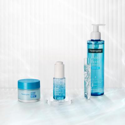 Neutrogena Hydro Boost Gift Set Darčeková kazeta hydratačný pleťový gél Hydro Boost Water Gel 50 ml + pleťové sérum Hydro Boost Hyaluronic Acid Concentrated Serum 15 ml + čistiaci pleťový gél Hydro Boost Water Gel Cleanser 200 ml