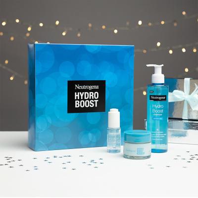 Neutrogena Hydro Boost Gift Set Darčeková kazeta hydratačný pleťový gél Hydro Boost Water Gel 50 ml + pleťové sérum Hydro Boost Hyaluronic Acid Concentrated Serum 15 ml + čistiaci pleťový gél Hydro Boost Water Gel Cleanser 200 ml