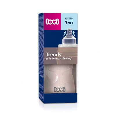 LOVI Trends Bottle 3m+ Pink Dojčenská fľaša pre deti 250 ml