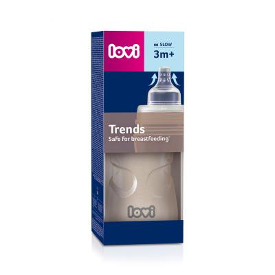 LOVI Trends Bottle 3m+ Beige Dojčenská fľaša pre deti 250 ml