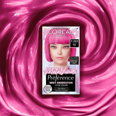 L&#039;Oréal Paris Préférence Meta Vivids Farba na vlasy pre ženy 75 ml Odtieň 7.222 Meta Pink