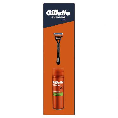 Gillette Fusion5 Darčeková kazeta holiaci strojček Fusion5 1 ks + gél na holenie Fusion Shave Gél Sensitive 200 ml