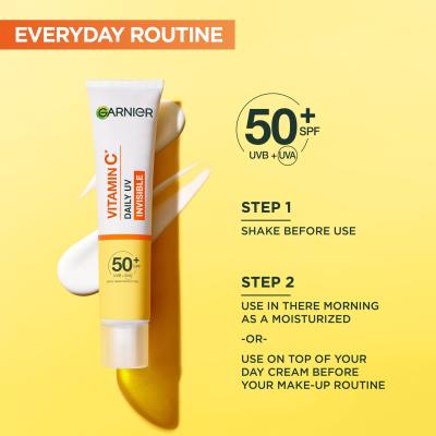 Garnier Skin Naturals Vitamin C Daily UV Invisible SPF50+ Denný pleťový krém pre ženy 40 ml