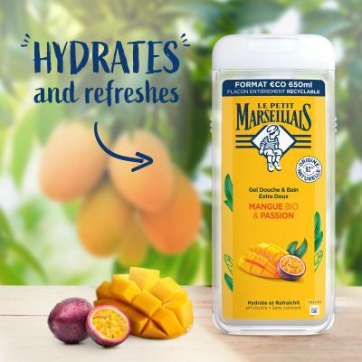 Le Petit Marseillais Extra Gentle Shower Gel Organic Mango &amp; Passion Sprchovací gél 650 ml