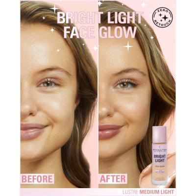 Makeup Revolution London Bright Light Face Glow Make-up pre ženy 23 ml Odtieň Lustre Medium Light