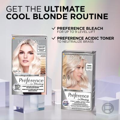 L&#039;Oréal Paris Préférence Le Blonding Toner Farba na vlasy pre ženy 60 ml Odtieň Platinum Ice