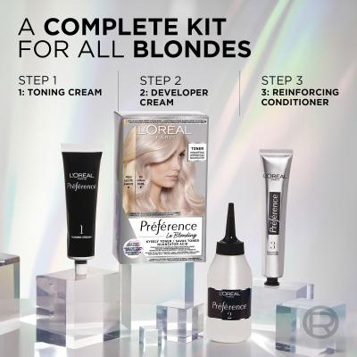 L&#039;Oréal Paris Préférence Le Blonding Toner Farba na vlasy pre ženy 60 ml Odtieň Platinum Pearl