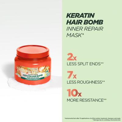 Garnier Fructis Goodbye Damage Keratin Hair Bomb Maska na vlasy pre ženy 320 ml