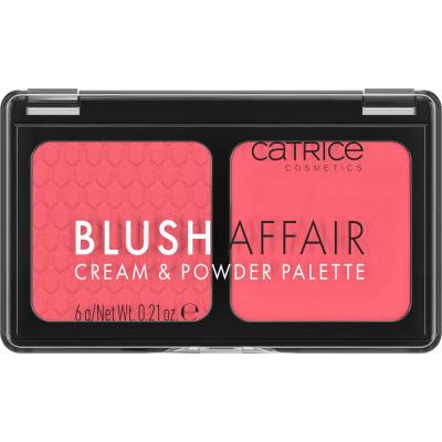 Catrice Blush Affair Cream &amp; Powder Palette Lícenka pre ženy 6 g Odtieň 010 Stunning Strawberry