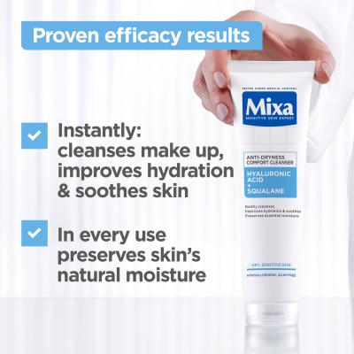 Mixa Hyaluronic Acid + Squalane Anti-Dryness Comfort Cleanser Čistiaci gél pre ženy 150 ml