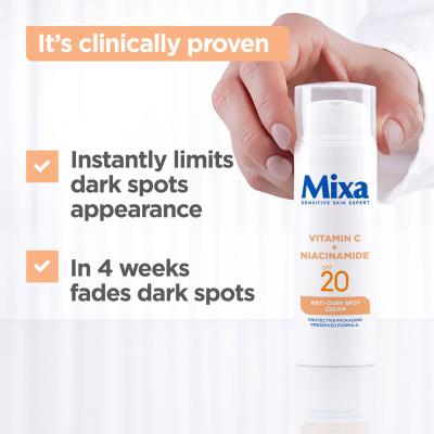 Mixa Vitamin C + Niacinamide Anti-Dark Spot Cream SPF20 Denný pleťový krém 50 ml