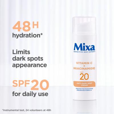 Mixa Vitamin C + Niacinamide Anti-Dark Spot Cream SPF20 Denný pleťový krém 50 ml