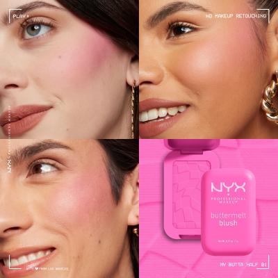 NYX Professional Makeup Buttermelt Blush Lícenka pre ženy 5 g Odtieň 01 My Butta Half