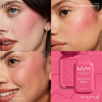 NYX Professional Makeup Buttermelt Blush Lícenka pre ženy 5 g Odtieň 08 Getting Butta