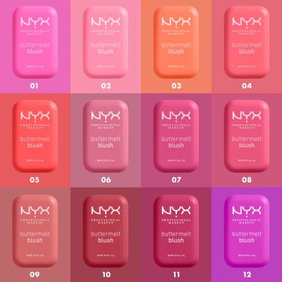 NYX Professional Makeup Buttermelt Blush Lícenka pre ženy 5 g Odtieň 12 All The Butta