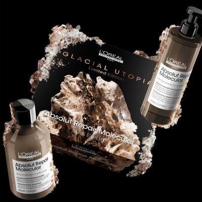 L&#039;Oréal Professionnel Absolut Repair Molecular Glacial Utopia Limited Edition Darčeková kazeta šampón Absolut Repair Molecular 300 ml + vlasové sérum Absolut Repair Molecular 250 ml