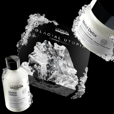 L&#039;Oréal Professionnel Metal Detox Glacial Utopia Limited Edition Darčeková kazeta šampón Metal Detox 300 ml + maska na vlasy Metal Detox 250 ml