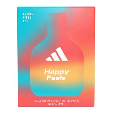 Adidas Vibes Happy Feels Darčeková kazeta parfumovaná voda 100 ml + sprchovací gél 100 ml