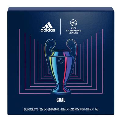 Adidas UEFA Champions League Goal Darčeková kazeta toaletná voda 100 ml + sprchovací gél 250 ml + dezodorant 150 ml