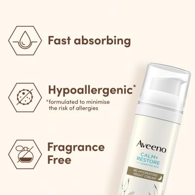 Aveeno Calm + Restore Re-Hydrating Night Cream Nočný pleťový krém 50 ml