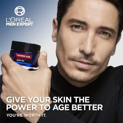 L&#039;Oréal Paris Men Expert Power Age Recharging Night Gel Pleťový gél pre mužov 50 ml