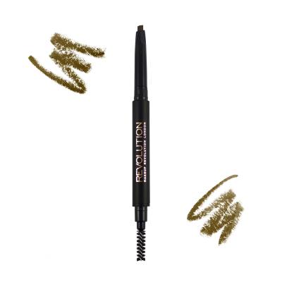 Makeup Revolution London Duo Brow Definer Ceruzka na obočie pre ženy 0,15 g Odtieň Brown