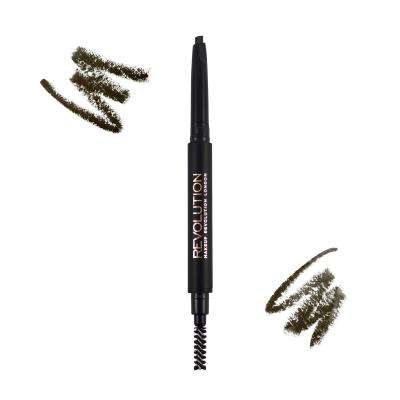 Makeup Revolution London Duo Brow Definer Ceruzka na obočie pre ženy 0,15 g Odtieň Medium Brown