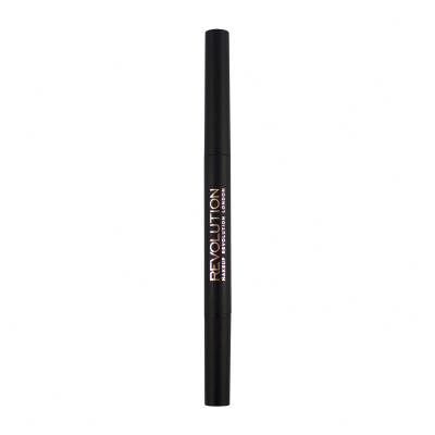 Makeup Revolution London Duo Brow Definer Ceruzka na obočie pre ženy 0,15 g Odtieň Dark Brown