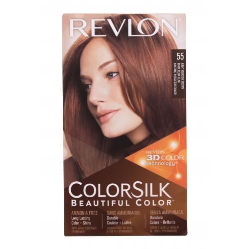 Revlon Colorsilk Beautiful Color farba na vlasy darčeková sada 55 Light Reddish Brown