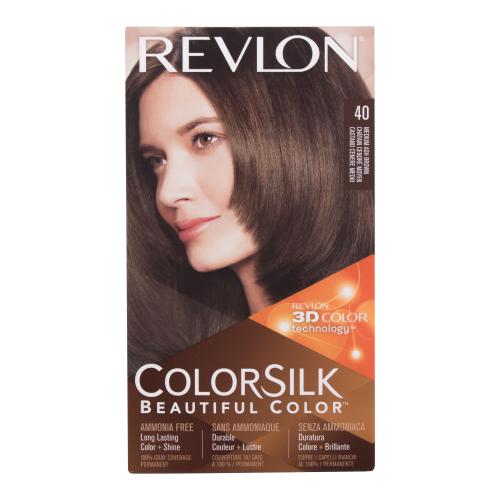 Revlon Colorsilk Beautiful Color farba na vlasy darčeková sada 40 Medium Ash Brown