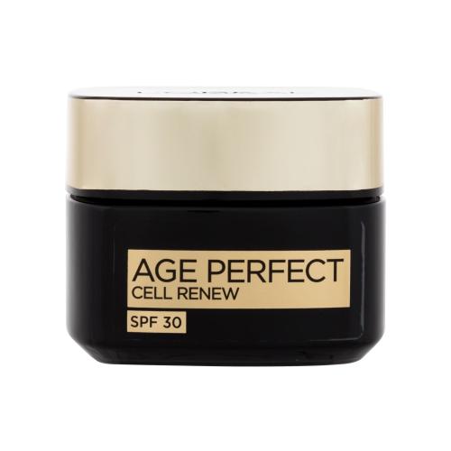 L'Oréal Paris Age Perfect Cell Renew Day Cream SPF30 50 ml denný pleťový krém poškodená krabička výživa a regenerácia pleti; proti vráskam