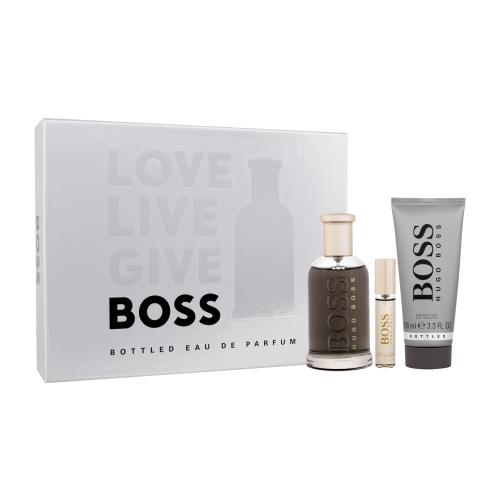 HUGO BOSS Boss Bottled darčeková kazeta parfumovaná voda 100 ml + parfumovaná voda 10 ml + sprchovací gél 100 ml pre mužov