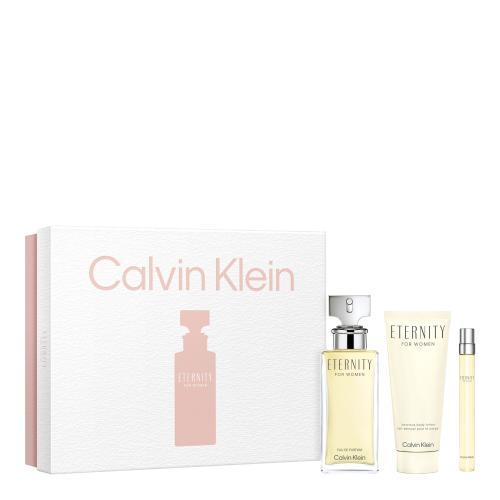 Calvin Klein Eternity darčeková kazeta parfumovaná voda 100 ml + telové mlieko 100 ml + parfumovaná voda 10 ml pre ženy