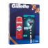 Gillette Mach3 Darčeková kazeta holiaci strojček 1 ks + náhradná hlavica 1 ks + sprchovací gél a šampón Old Spice Whitewater 3in1 250 ml