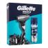 Gillette Mach3 Charcoal Darčeková kazeta holiaci strojček Mach3 Charcoal 1 ks + gél na holenie Series Shave Gel Cleansing With Charcoal 200 ml