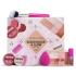 Makeup Revolution London Cloud Blush & Glow Gift Set Darčeková kazeta očné tiene Mousse Shadow 4 g Rose Gold + lícenka Mousse Blush 6 g Blossom Rose Pink + olej na pery Lip Oil 1,4 ml Pink + kontúrovacia paletka Cheek Lift Palette 12 g + hubka na make-up + kozmetický štetec