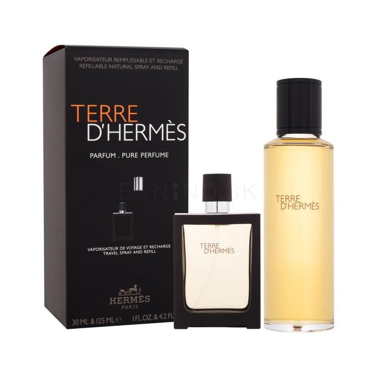 Hermes Terre d´Hermès Darčeková kazeta parfum náplň 125 ml + parfum naplniteľný flakón 30 ml Náplň