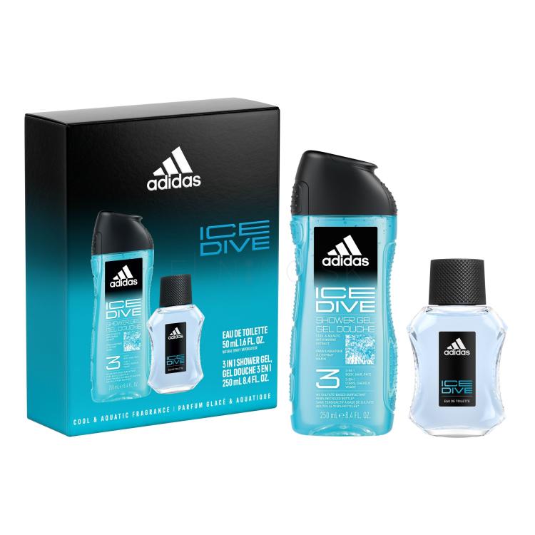 Adidas Ice Dive Darčeková kazeta toalená voda 50 ml + sprchovací gél 250 ml