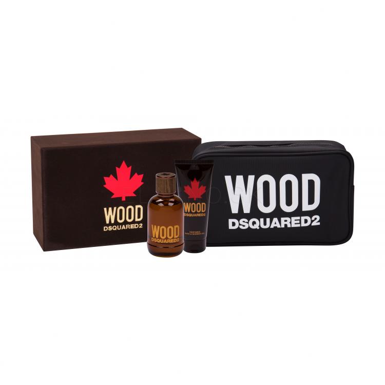 Dsquared2 Wood Darčeková kazeta toaletná voda 100 ml + sprchovací gél 100 ml + kozmetická taška