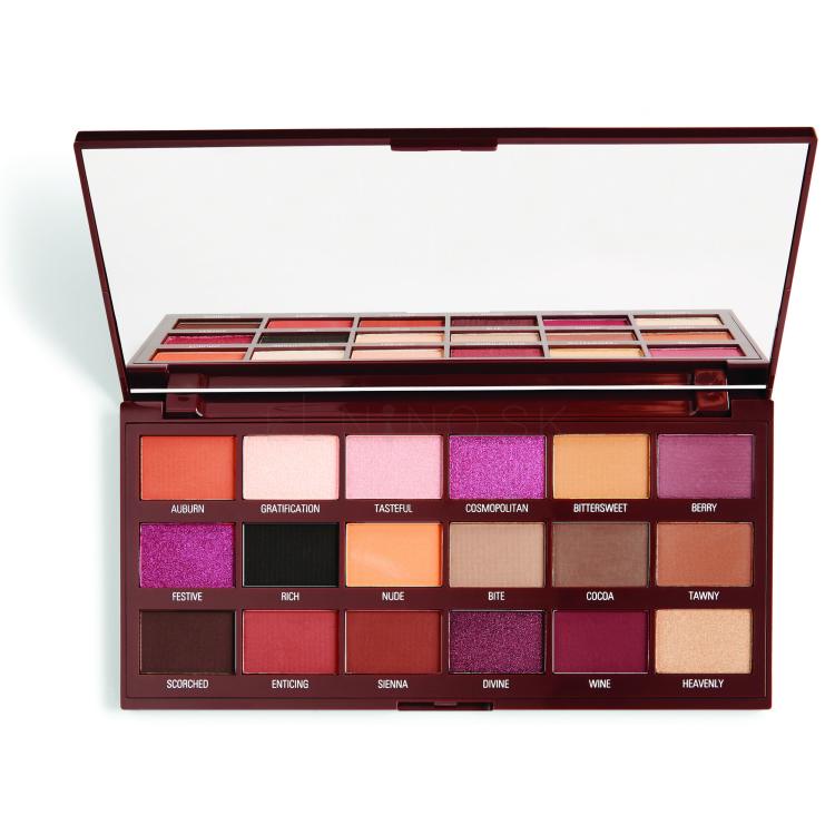 I Heart Revolution Chocolate Eyeshadow Palette Očný tieň pre ženy 18 g Odtieň Cranberries and Chocolate