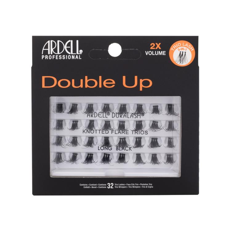 Ardell Double Up Knotted Trio Lash Umelé mihalnice pre ženy 32 ks Odtieň Long Black