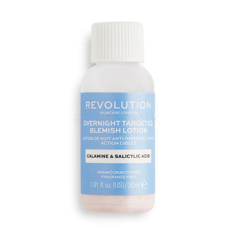 Revolution Skincare Overnight Targeted Blemish Lotion Calamine &amp; Salicid Acid Lokálna starostlivosť pre ženy 30 ml